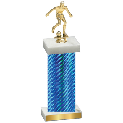 Single Blue Carbon Fiber Soccer Trophy