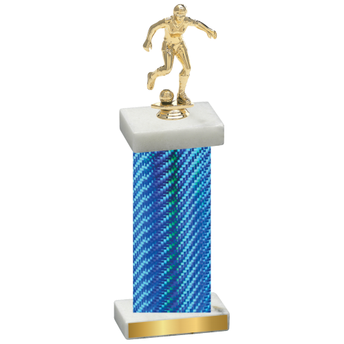 Single Blue Carbon Fiber Soccer Trophy