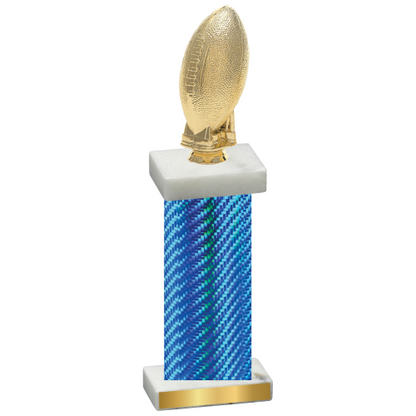 Single Blue Carbon Fiber Football Trophy