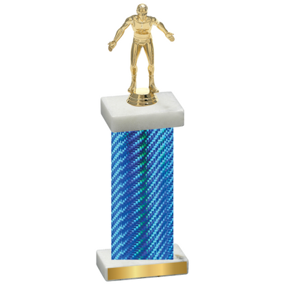 Single Blue Carbon Fiber Wrestling Trophy