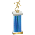 Single Blue Carbon Fiber Bowling Trophy