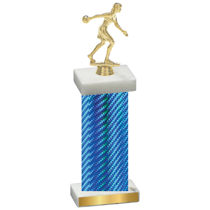 Single Blue Carbon Fiber Bowling Trophy