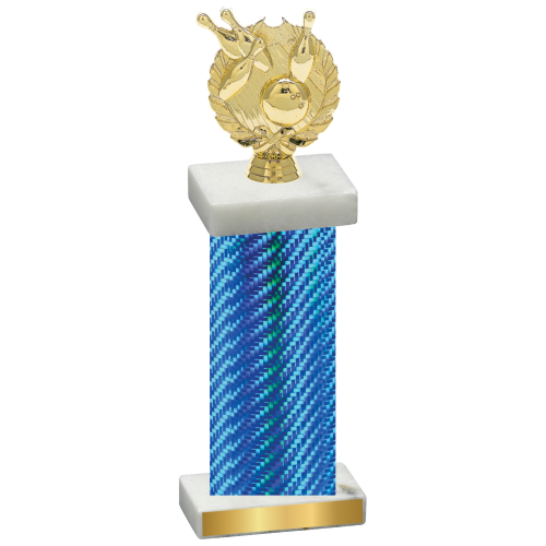 Single Blue Carbon Fiber Bowling Trophy