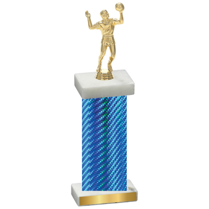 Single Blue Carbon Fiber Volleyball Trophy