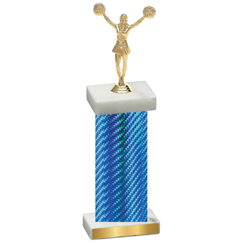 Single Blue Carbon Fiber Cheerleading Trophy