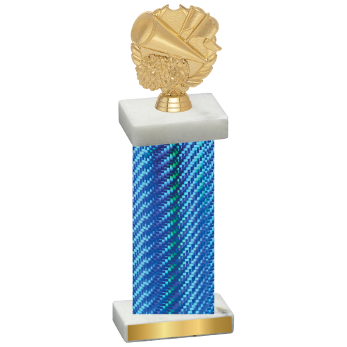 Single Blue Carbon Fiber Cheerleading Trophy