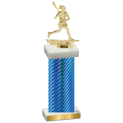 Single Blue Carbon Fiber Lacrosse Trophy