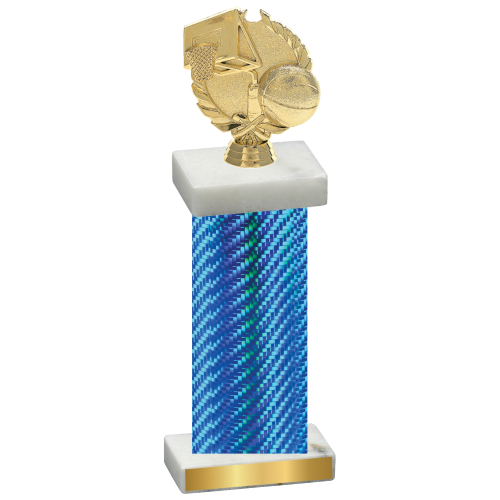 Single Blue Carbon Fiber Basketball Trophy