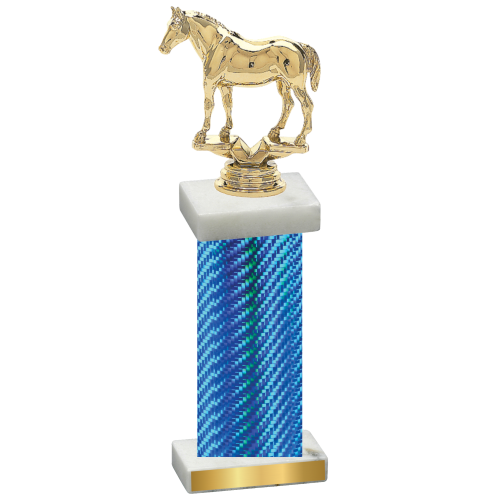 Single Blue Carbon Fiber Horses Trophy