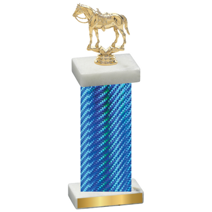 Single Blue Carbon Fiber Horses Trophy