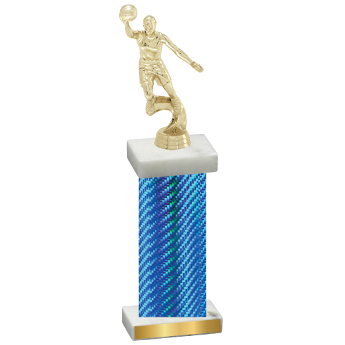 Single Blue Carbon Fiber Basketball Trophy