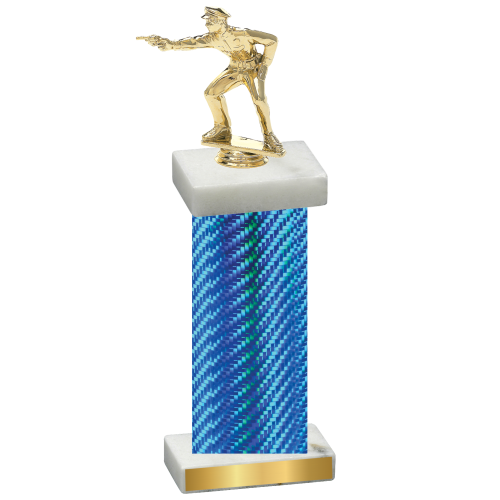 Single Blue Carbon Fiber Shooter Trophy