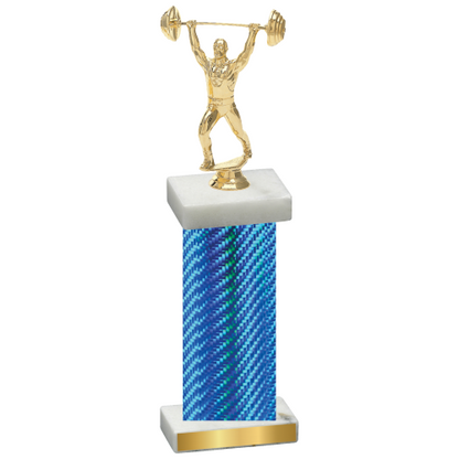 Single Blue Carbon Fiber Weights Trophy