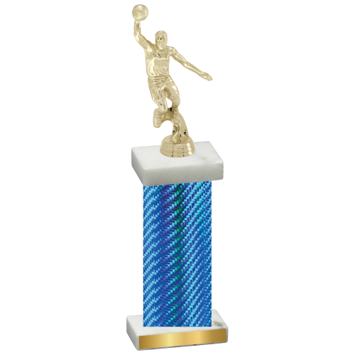 Single Blue Carbon Fiber Basketball Trophy