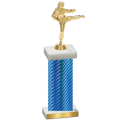 Single Blue Carbon Fiber Karate Trophy