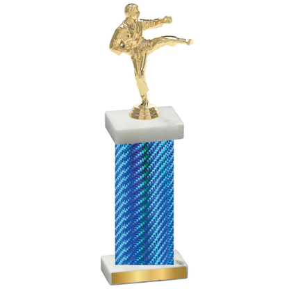 Single Blue Carbon Fiber Karate Trophy