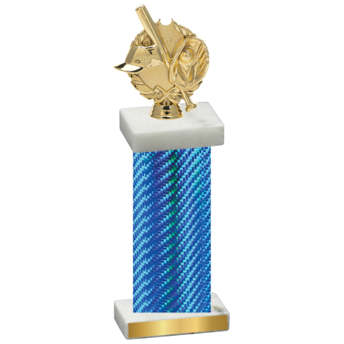 Single Blue Carbon Fiber Baseball Trophy