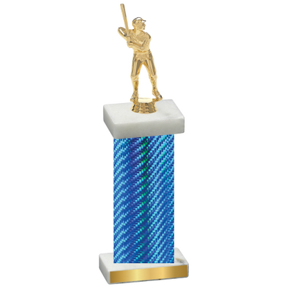 Single Blue Carbon Fiber Baseball Trophy