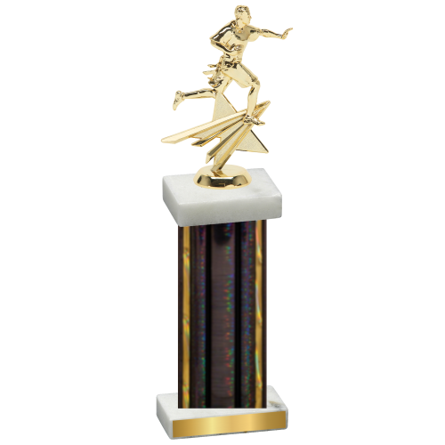 Single Black Glacier Flag Football Trophy