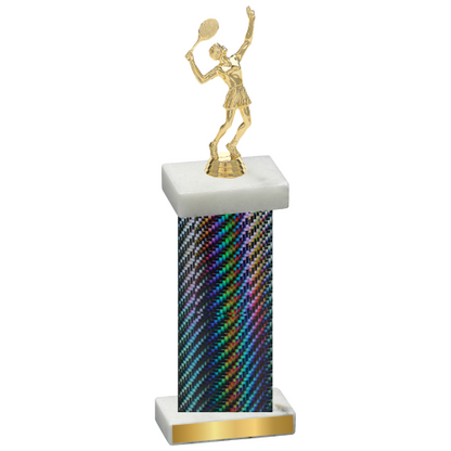 Single Black Carbon Fiber Tennis Trophy