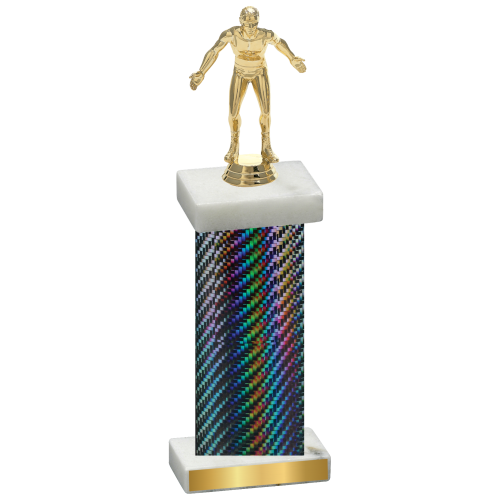 Single Black Carbon Fiber Wrestling Trophy