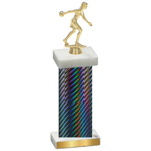 Single Black Carbon Fiber Bowling Trophy