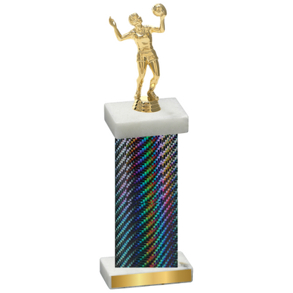 Single Black Carbon Fiber Volleyball Trophy