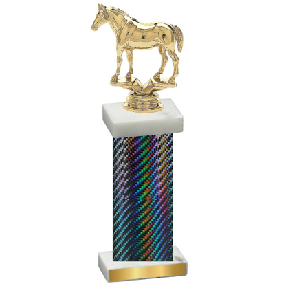 Single Black Carbon Fiber Horses Trophy