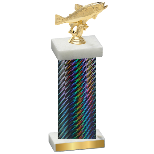 Single Black Carbon Fiber Fishing Trophy