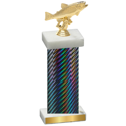 Single Black Carbon Fiber Fishing Trophy