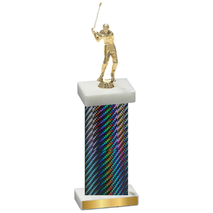 Single Black Carbon Fiber Golf Trophy