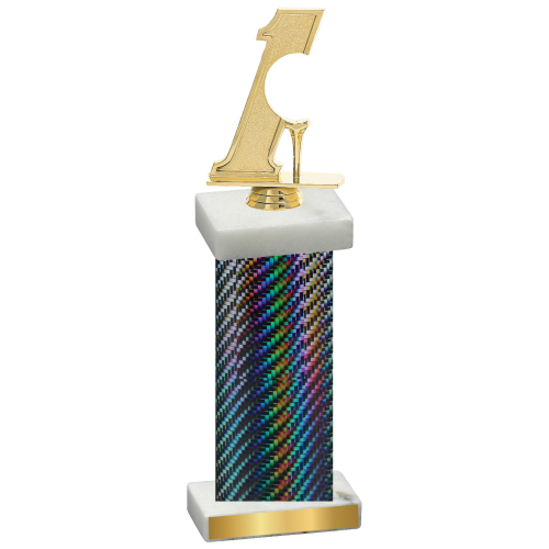 Single Black Carbon Fiber Golf Trophy