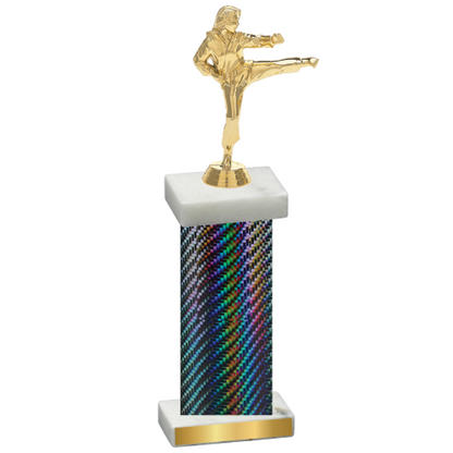 Single Black Carbon Fiber Karate Trophy