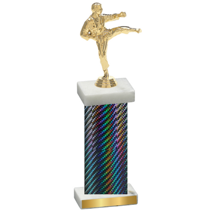 Single Black Carbon Fiber Karate Trophy