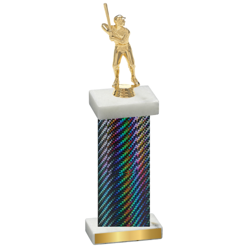 Single Black Carbon Fiber Baseball Trophy