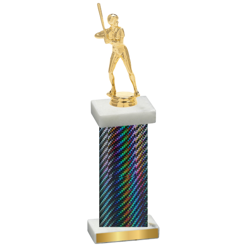 Single Black Carbon Fiber Softball Trophy