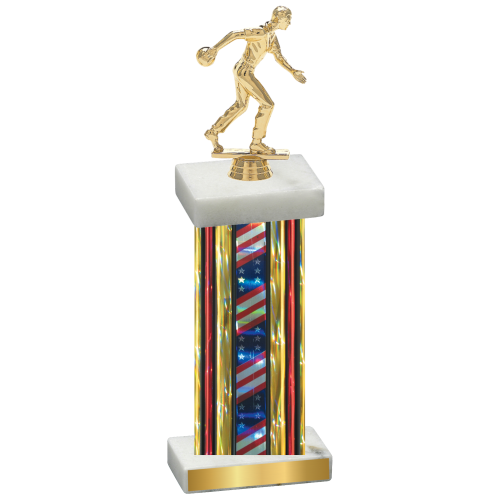 Single Flag USA Bowling Trophy