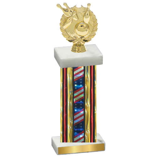 Single Flag USA Bowling Trophy