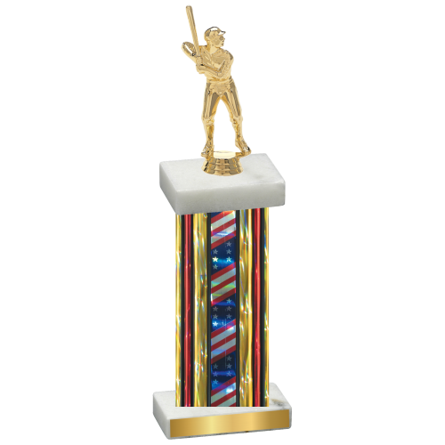 Single Flag USA Baseball Trophy