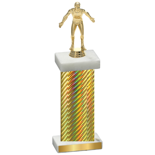 Single Gold Carbon Fiber Wrestling Trophy