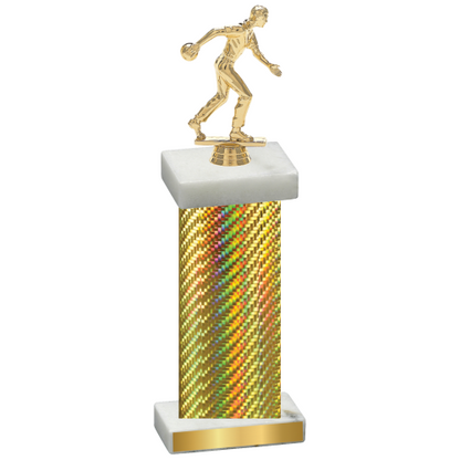 Single Gold Carbon Fiber Bowling Trophy