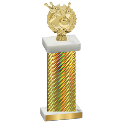 Single Gold Carbon Fiber Bowling Trophy