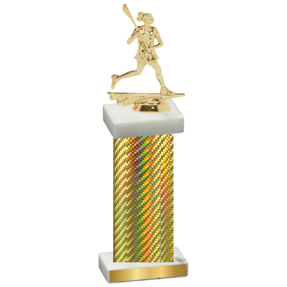 Single Gold Carbon Fiber Lacrosse Trophy