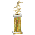 Single Gold Carbon Fiber Flag Football Trophy