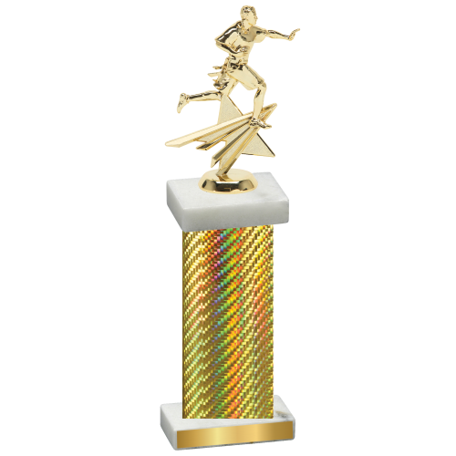 Single Gold Carbon Fiber Flag Football Trophy