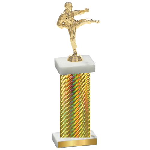 Single Gold Carbon Fiber Karate Trophy