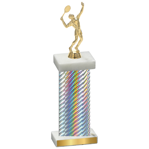 Single Silver Carbon Fiber Tennis Trophy