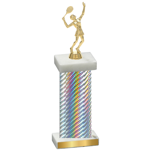 Single Silver Carbon Fiber Tennis Trophy