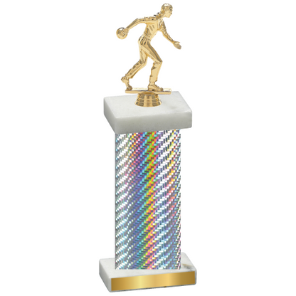 Single Silver Carbon Fiber Bowling Trophy