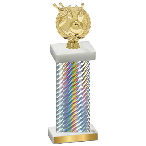 Single Silver Carbon Fiber Bowling Trophy